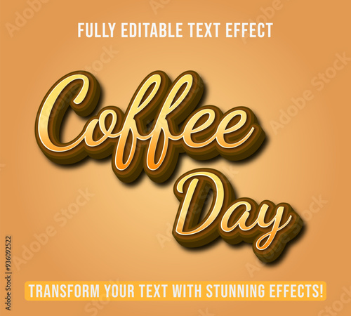 Editable text effects Coffee Day theme, Customizable and Ready to Use.
