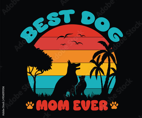 Best dog mom ever Retro Shirt, Dog Mom Tshirt, Dog Mom Quotes, Fur Mama Shirt, Dog Lover Gift, Mothers Day Gift, Cute Pet Owner Tee, Retro Pet Design, Animal Rescue Support, Cut File Cricut photo