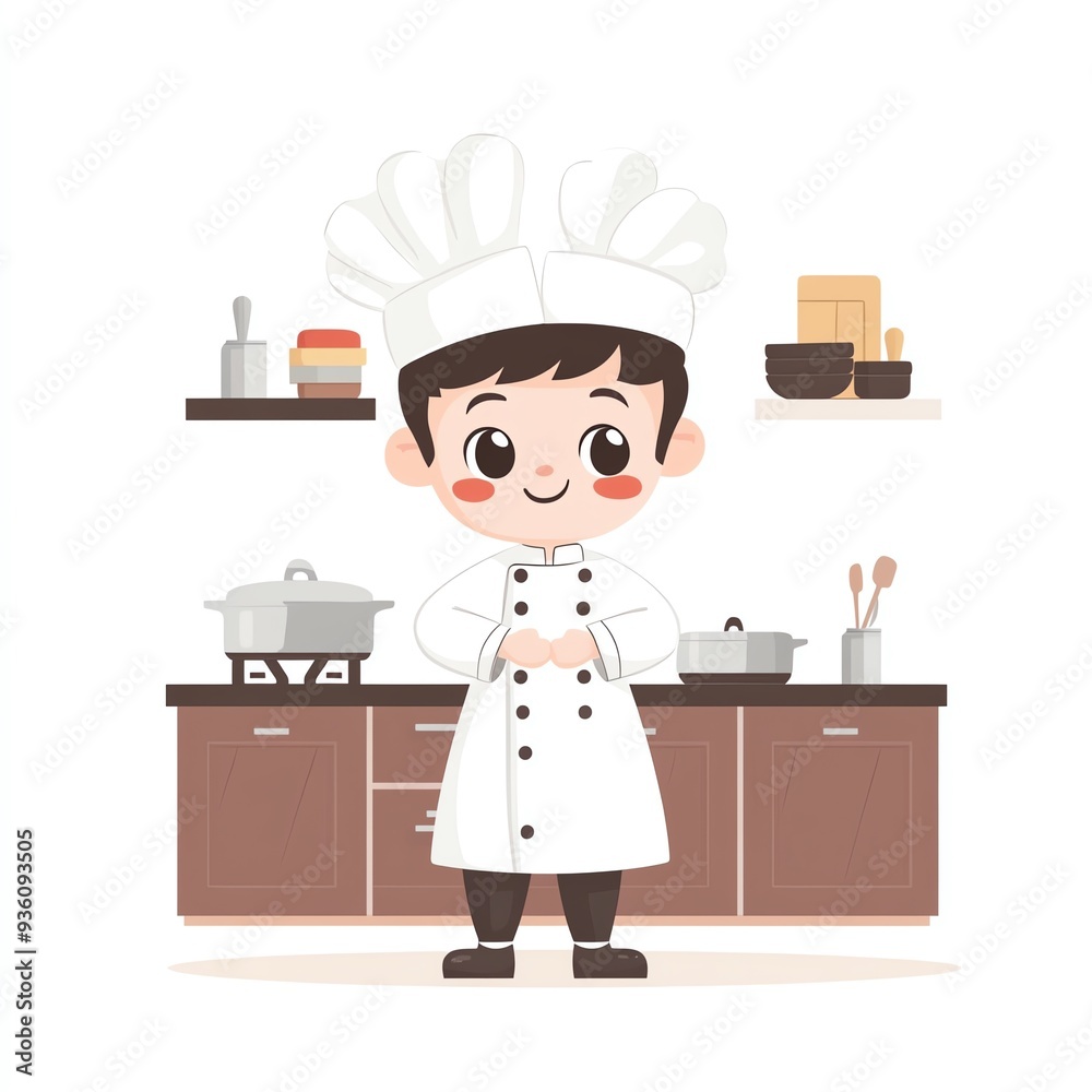 A cheerful young chef in a white uniform standing in a cozy kitchen, ready to prepare delicious meals and inspire culinary creativity. A cheerful young chef in a white uniform standing in a cozy kitchen, ready to prepare delicious meals and inspire culinary creativity.