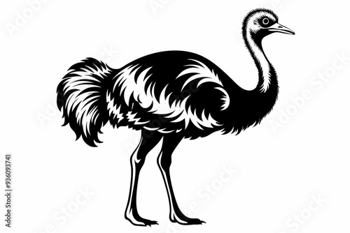 ostrich silhouette vector illustration photo