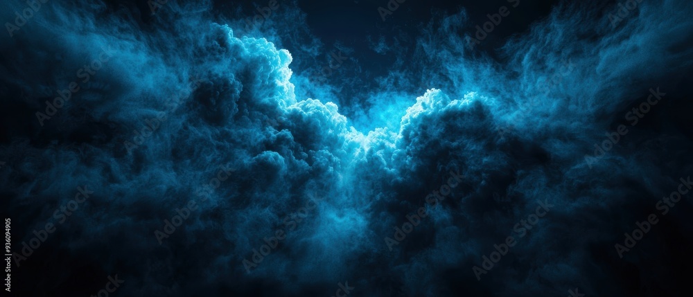 Fototapeta premium Spectacular Night Sky with Illuminated Clouds Showcases Cosmic Beauty