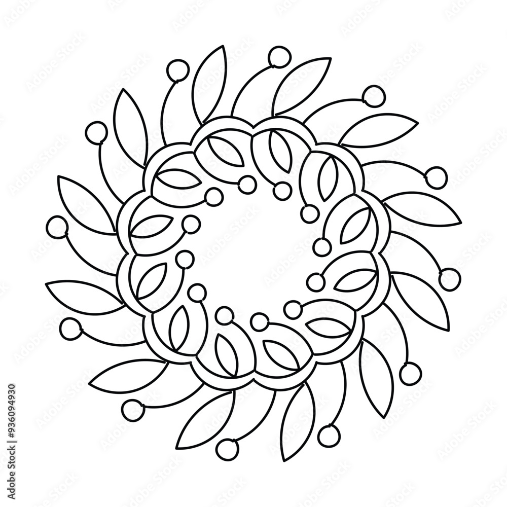 Φωτογραφία Mandala Art. Flower Line Art for tattoo design and coloring pages