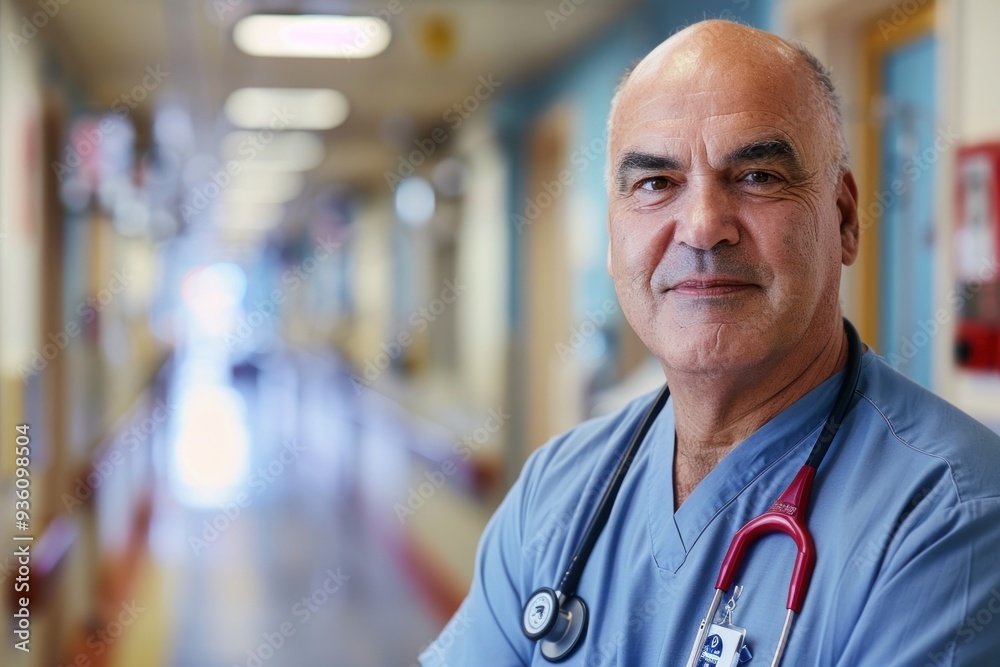 Male professional nurse Middle-aged man at the hospital Male professional nurse Middle-aged man at the hospital