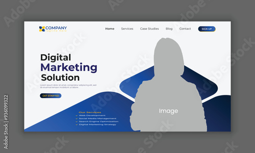 Digital marketing business landing page UI design or Digital marketing agency website homepage Hero section design