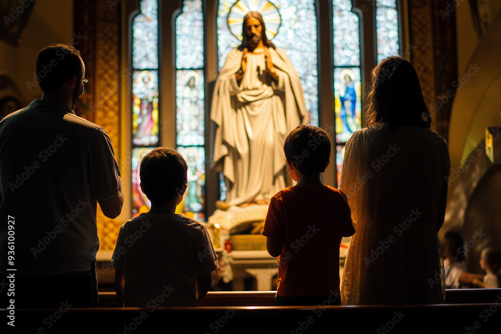 Family praying worship believe, Religion concept. Family praying worship believe, Religion concept.