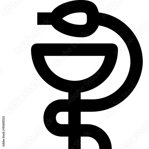 caduceus black outline icon