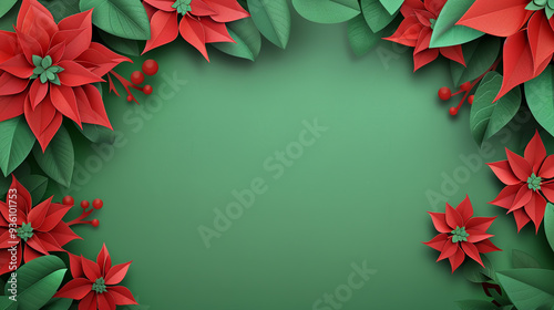 Christmas background with poinsettia, background, wallpaper
