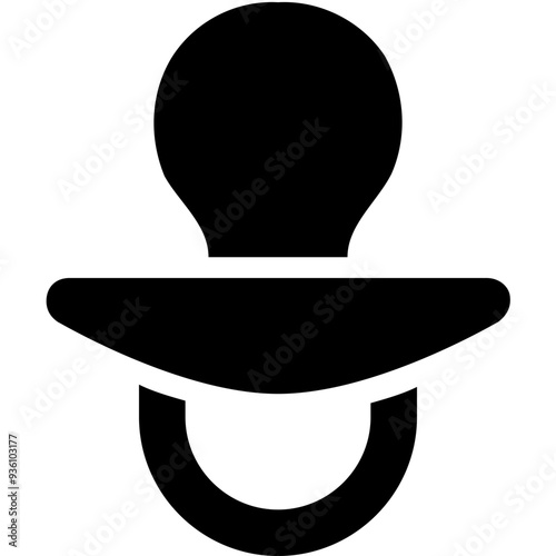 pacifier black solid icon