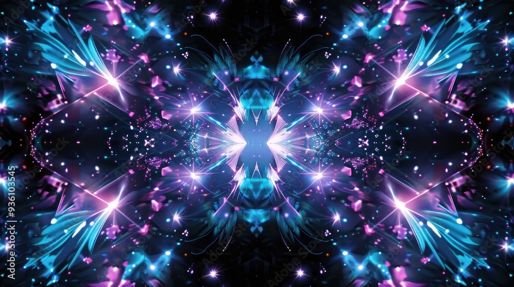Kaleidoscope of Neon Lights and Stars Kaleidoscope of Neon Lights and Stars