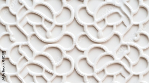 Intricate white pattern featuring layered curves and lines, perfect for backgrounds, wallpapers, or decorative designs.