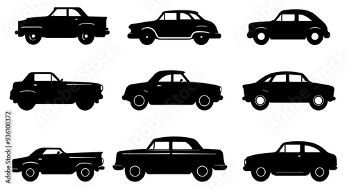 black silhouette car vector