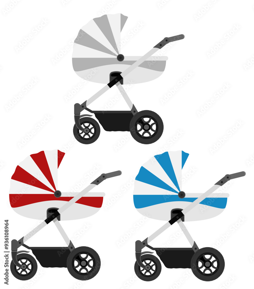 baby carriage flat style vector illustration isolated on white background baby carriage flat style vector illustration isolated on white background