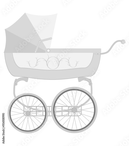 baby carriage flat style vector illustration isolated on white background