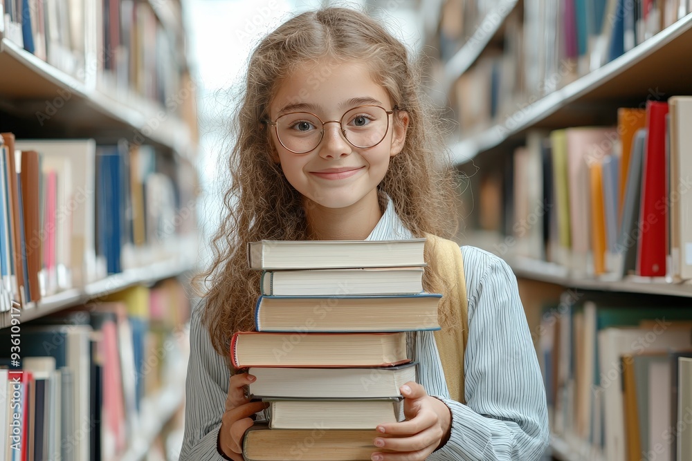 Stylish 20s hipster high school student with glasses, carrying a stack of books in a college library, focused on preparing for exams and completing homework.
Stylish 20s hipster high school student with glasses, carrying a stack of books in a college library, focused on preparing for exams and completing homework.