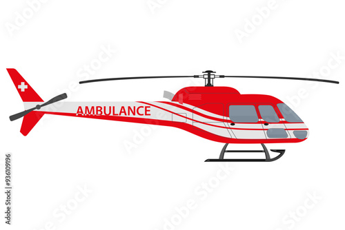 helicopter flat style vector illustration isolated on white background