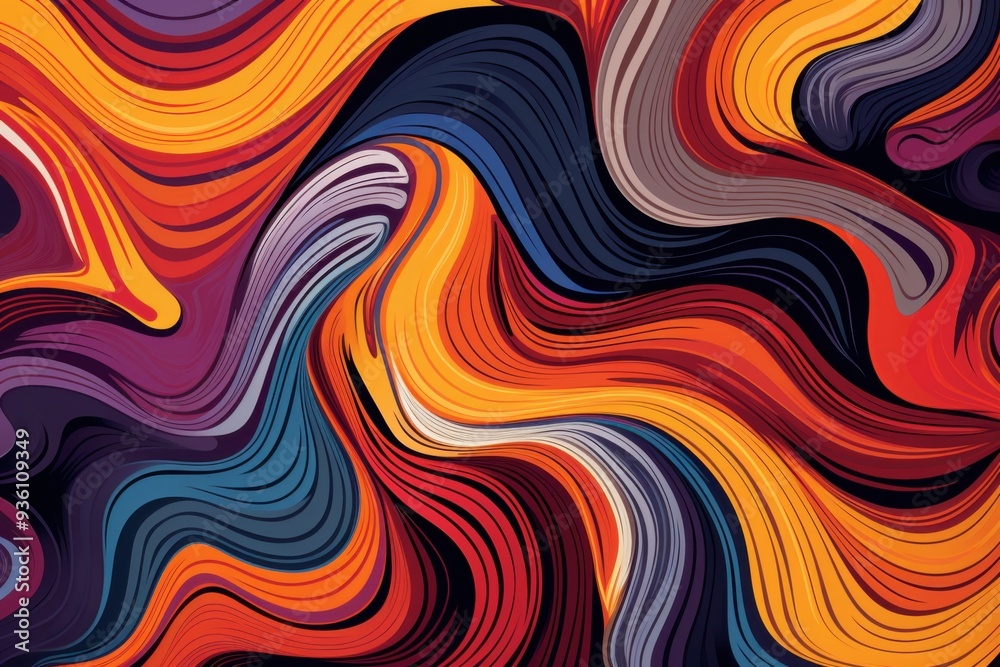 Obraz premium Color brush paint ribbon stroke swirl abstract splash background wave. acrylic 3D