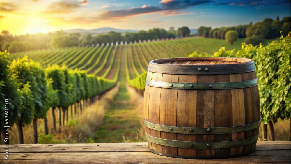 Rustic wine barrel perfect for winery or vineyard setting Rustic wine barrel perfect for winery or vineyard setting