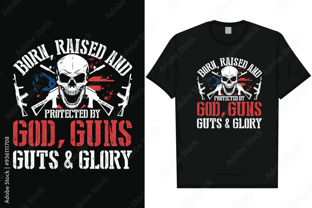 Born raised and guns graphics tshirt design Born raised and guns graphics tshirt design