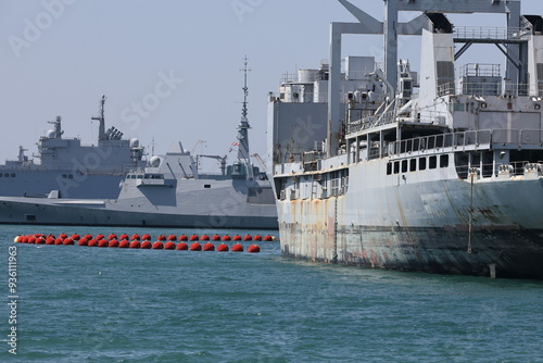 French military boat parked in Toulouse waiting for a new mission