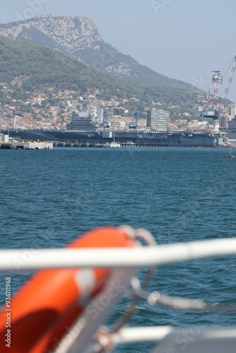 French military boat parked in Toulouse waiting for a new mission