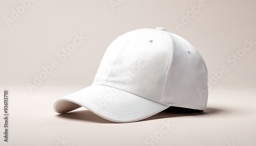 White baseball caps mock up a gray background, front and back or different sides. For branding and advertising.11 photo