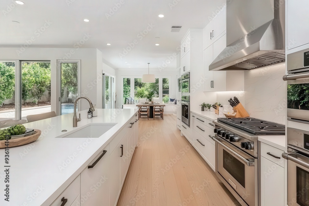 Elegant kitchen design with pristine white countertops, complemented by modern fixtures and a sophisticated layout.
Elegant kitchen design with pristine white countertops, complemented by modern fixtures and a sophisticated layout.