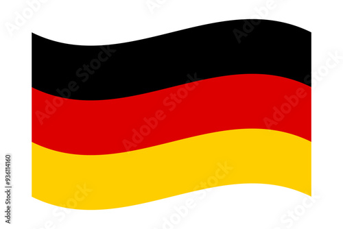 Vector illustration of wavy Germany flag on transparent background