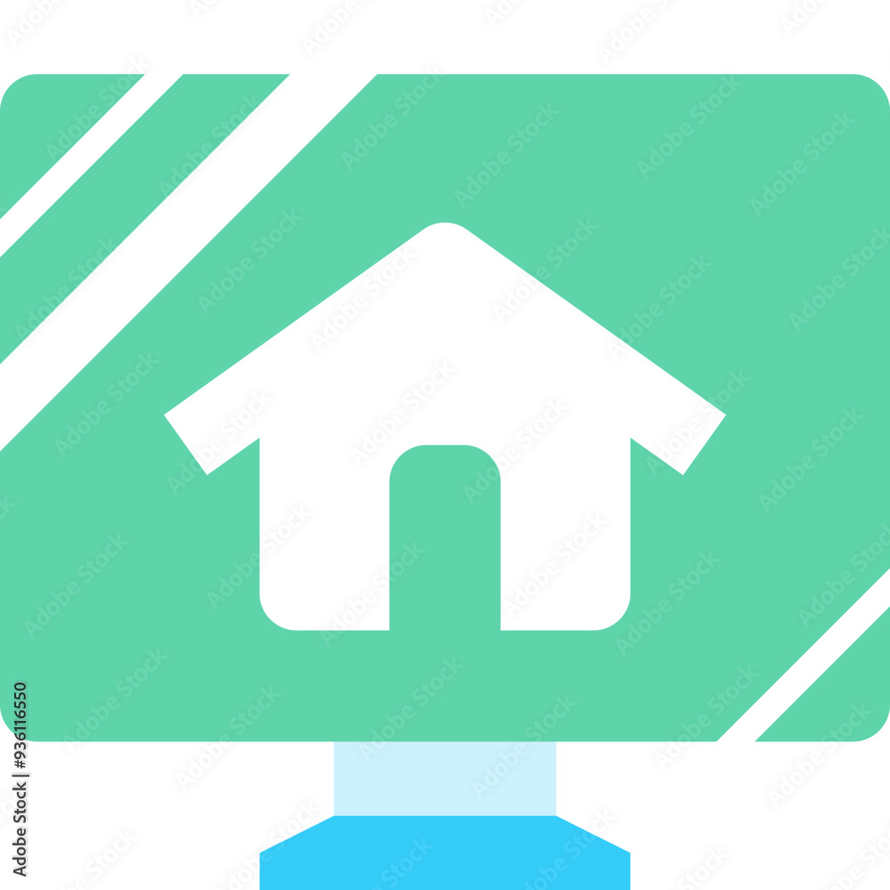 Fototapeta premium pc flat icon