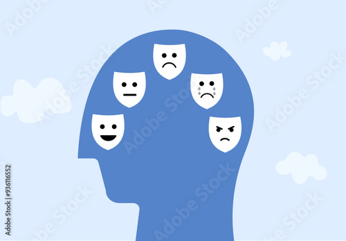 Mental state different personality emotions illustration