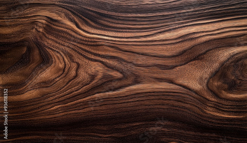 Rich, dark wood grain pattern with swirls and knots.