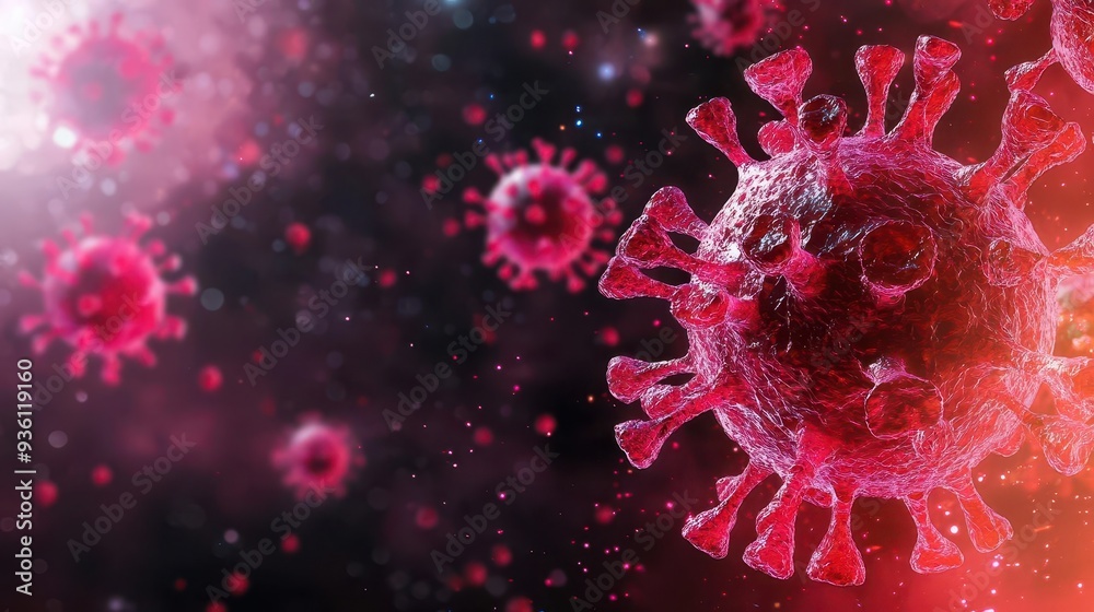Immune cells fighting virus, detailed battle scene, 3D illustration Immune cells fighting virus, detailed battle scene, 3D illustration