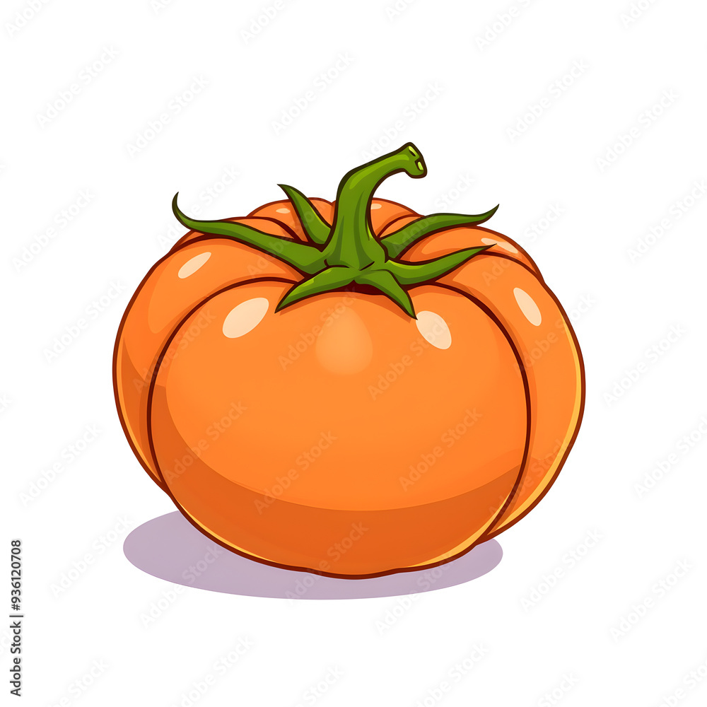 Obraz premium Tomato cartoon style icon illustration on white background. Generative AI