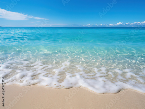 Amazing Tropical beach in Maldives with few palm trees and blue lagoon