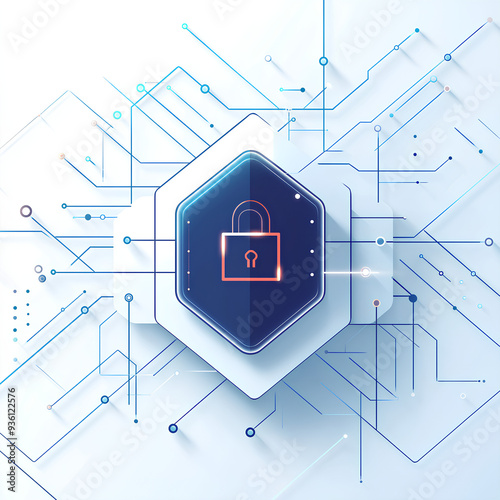 Illustration conceptuelle de la cybersécurité et de la protection des données numériques. photo