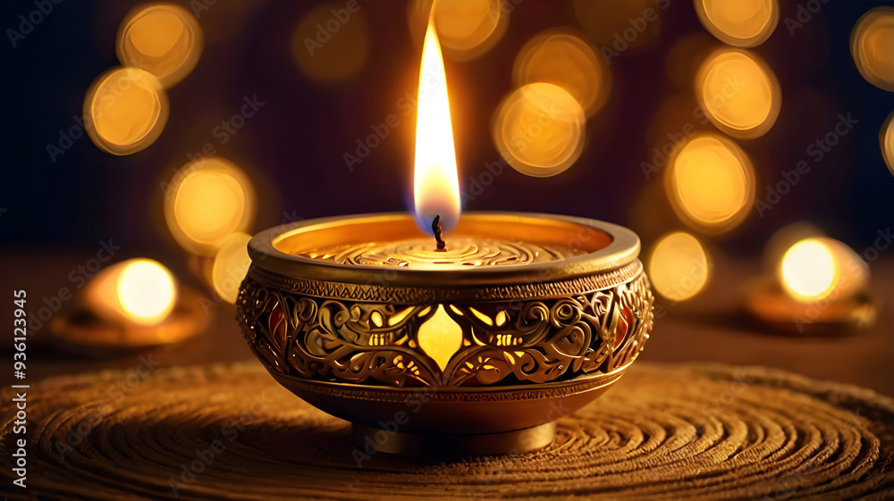 Diwali lamp element. Diwali Celebration Lighting a Sparkler Alongside Traditional Diya Oil Lamp. Diwali lamp element. Diwali Celebration Lighting a Sparkler Alongside Traditional Diya Oil Lamp.