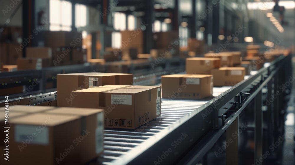 The Conveyor Belt with Packages The Conveyor Belt with Packages