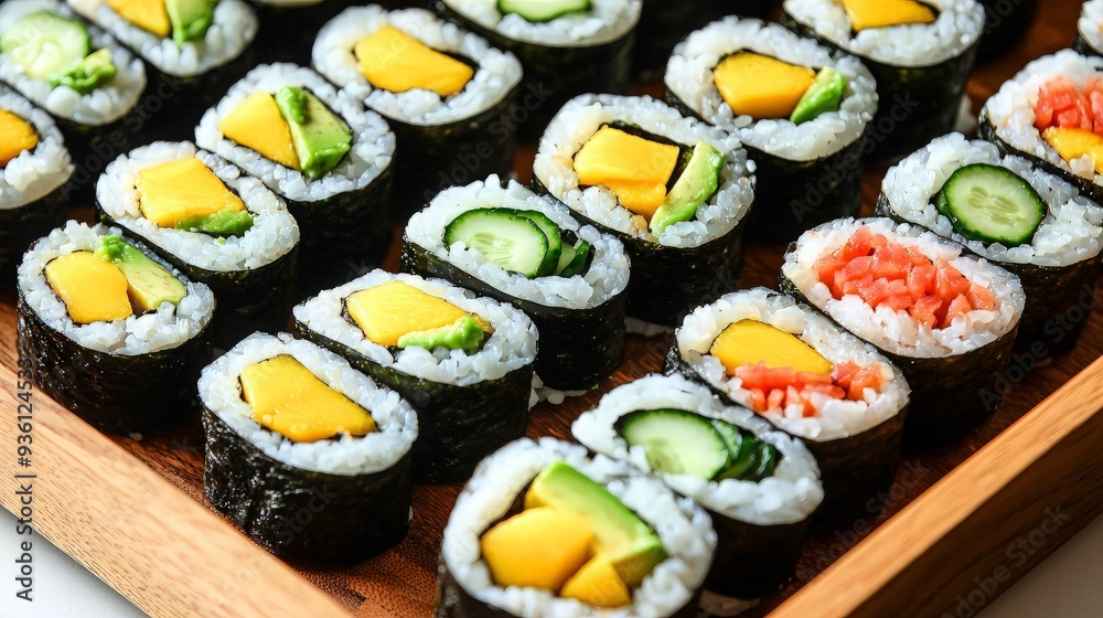 Assortment of Delicious Sushi Rolls Assortment of Delicious Sushi Rolls