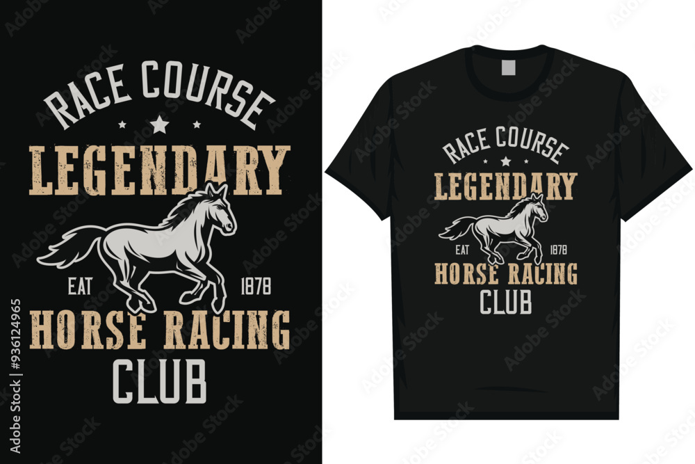 Race course legendary horse racing club horses, riding horses racing vintage graphics typography t-shirt design Race course legendary horse racing club horses, riding horses racing vintage graphics typography t-shirt design
