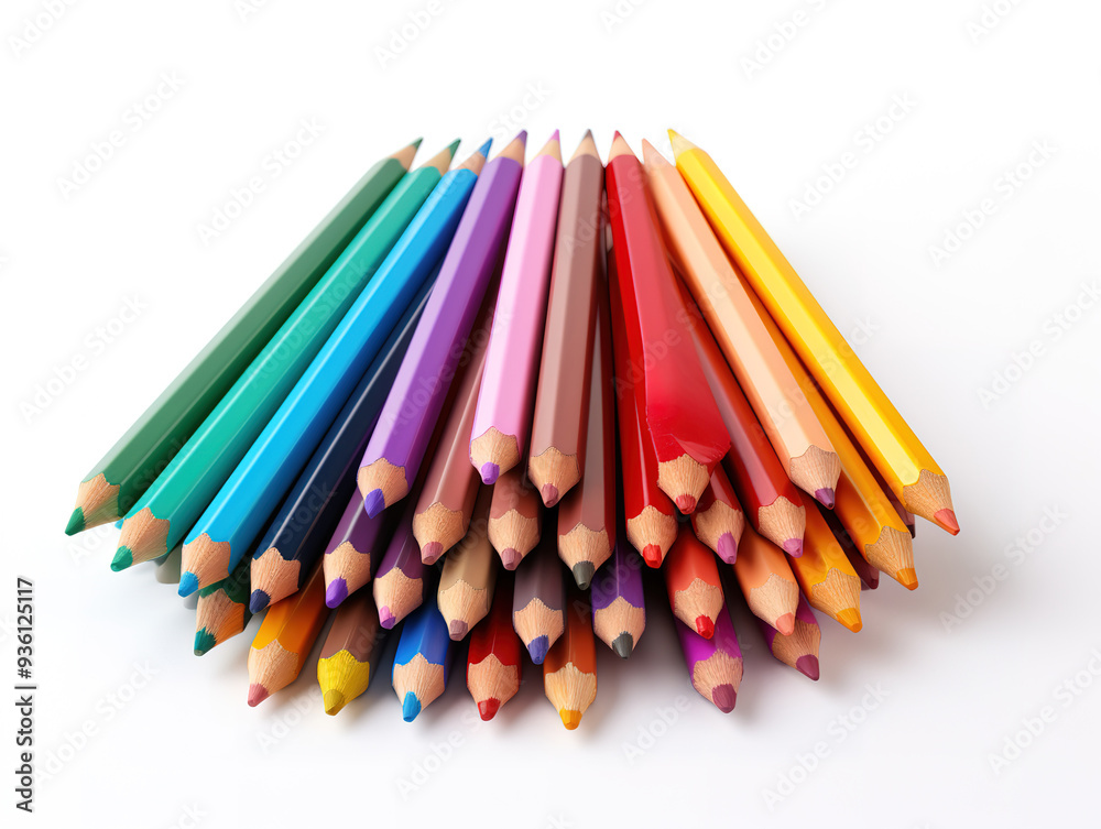 Attractive Close-up view of colorful pencils with copy-space Attractive Close-up view of colorful pencils with copy-space