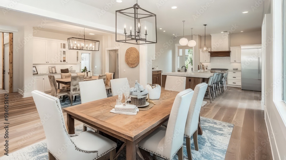 Fototapeta premium Modern Farmhouse Dining Room Interior Design