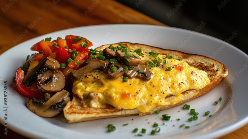 Fluffy Omelette with sauteed Mushrooms and Melted Cheese
Fluffy Omelette with sauteed Mushrooms and Melted Cheese
