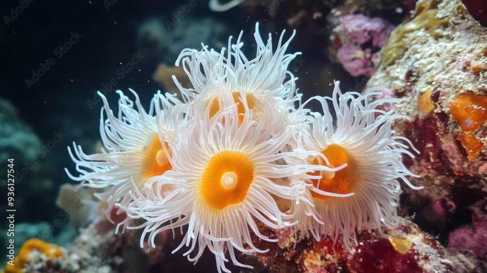Anemone Cluster in a Tropical Reef Anemone Cluster in a Tropical Reef
