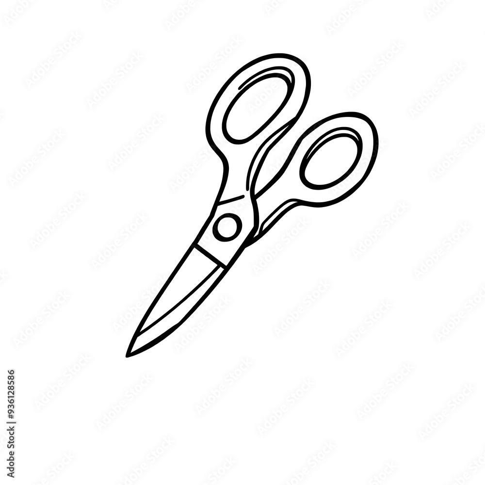scissors cartoon style icon illustration on white background. Generative AI scissors cartoon style icon illustration on white background. Generative AI