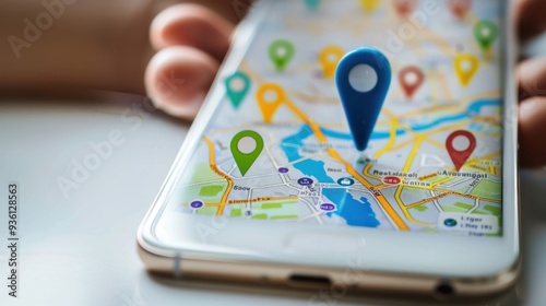 The smartphone with GPS map