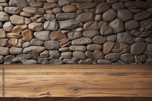 Photo of empty rock table for product with a rustic rock wall background, dinamic,uhd,8k, extremely hyper-detailed,post-processing,shutterstock contest winner, intricate,autentic background photo