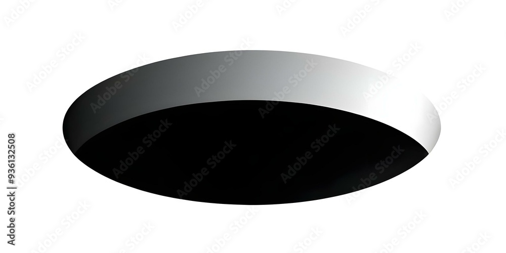 A large black hole isolated on a white background A large black hole isolated on a white background