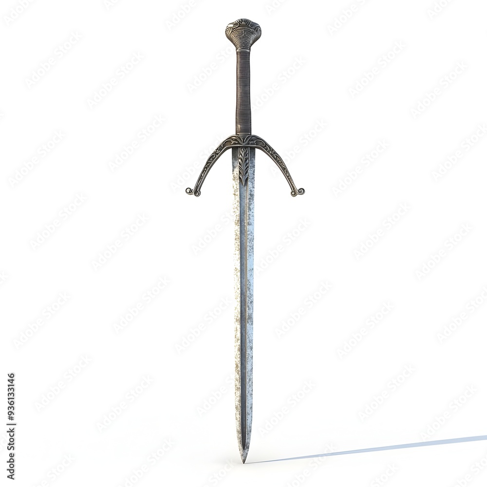 Obraz premium Pair of Fencing Swords Displayed on White Background with Minimal 3D Rendering