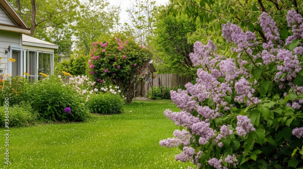 Naklejka premium Lilac Bush in Bloom