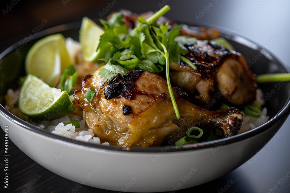 Chicken with Rice, Lime, and Cilantro: A Delicious Asian-Inspired Dish Chicken with Rice, Lime, and Cilantro: A Delicious Asian-Inspired Dish