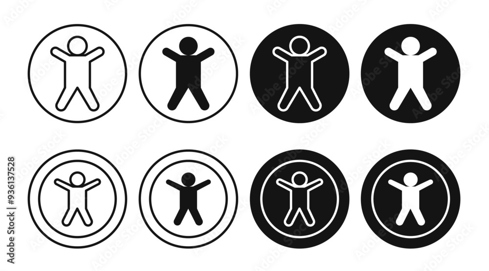 Accessibility icon set. Universal access vector symbol Accessibility icon set. Universal access vector symbol